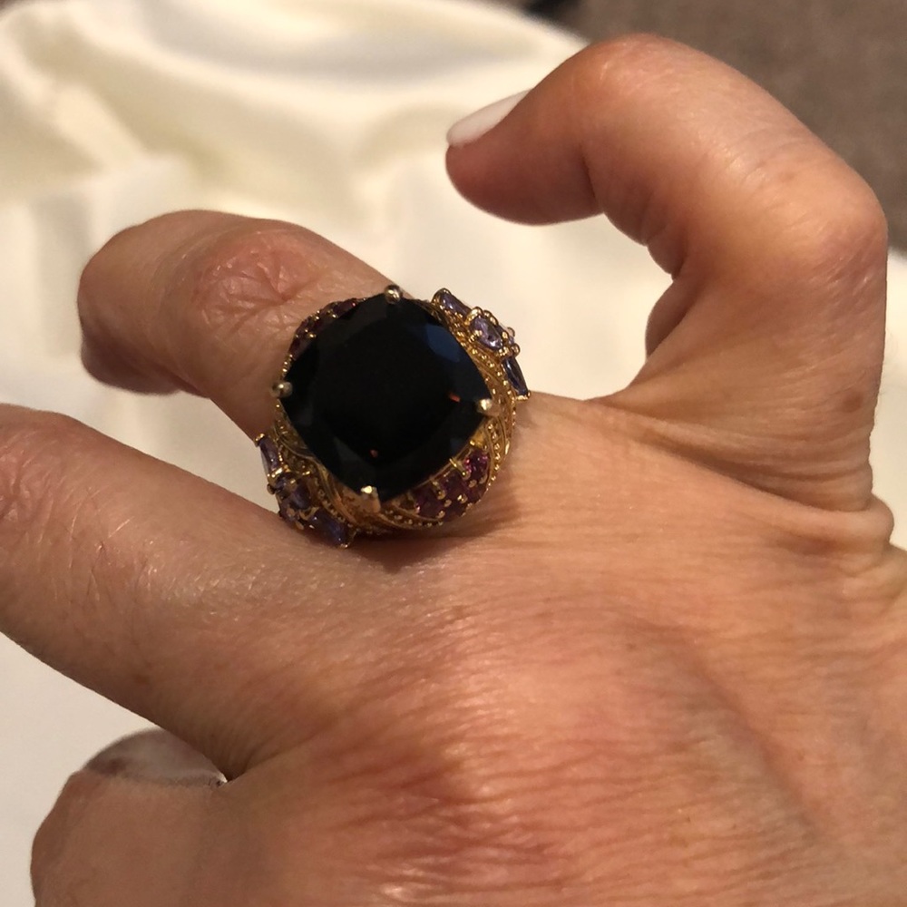 Genuine Smokey topaz ring with multiple stones